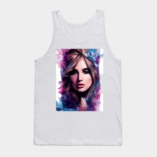 Beautiful Woman Flower Abstract Tank Top